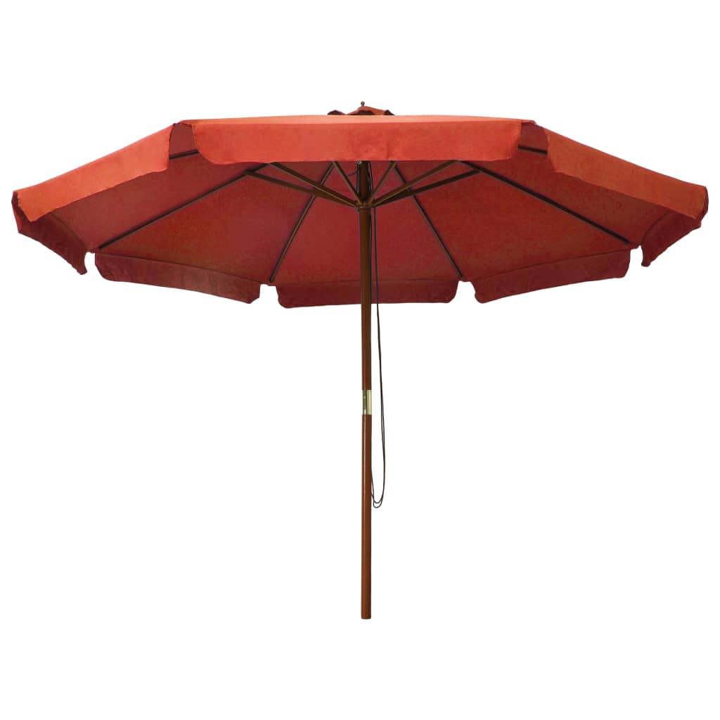 vidaXL Garden Parasol | Terracotta | Polyester, Laminated Bamboo, Hardwood