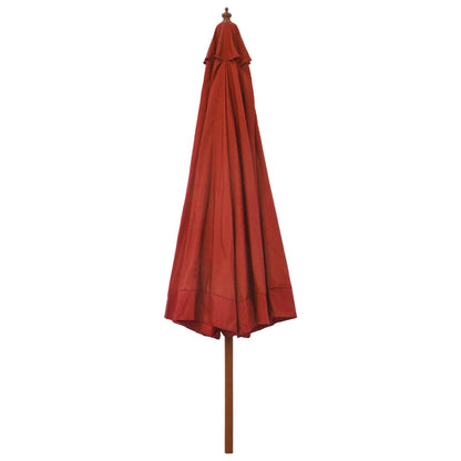 vidaXL Garden Parasol | Terracotta | Polyester, Laminated Bamboo, Hardwood