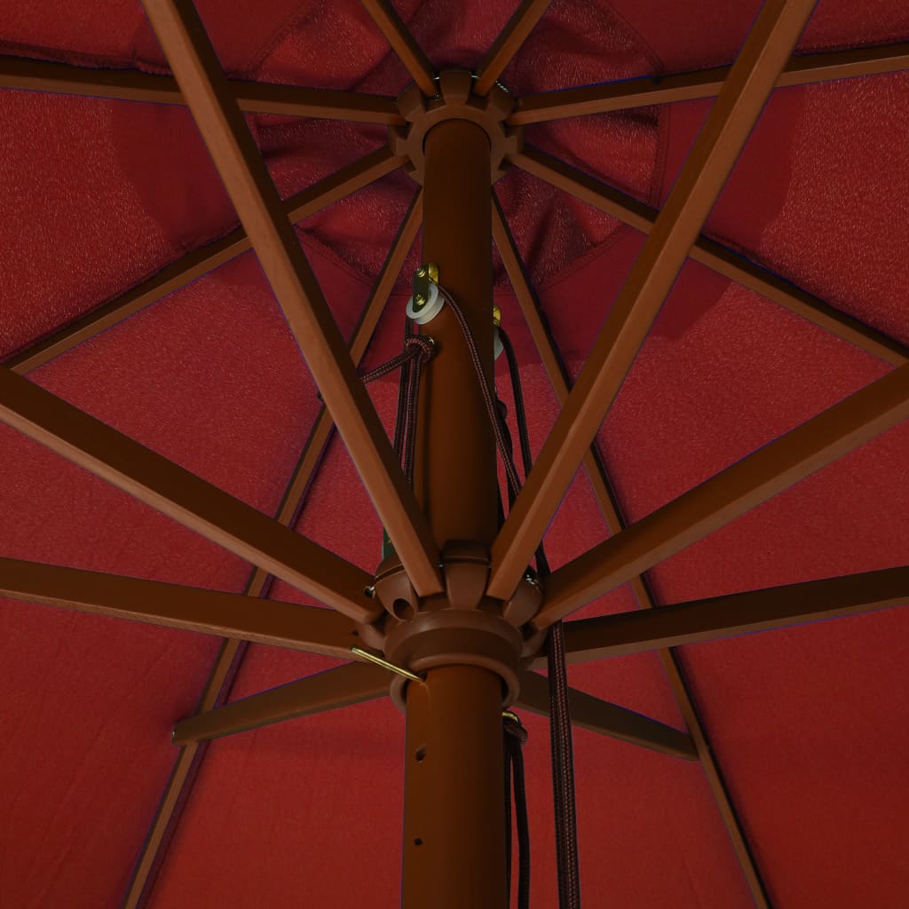 vidaXL Garden Parasol | Terracotta | Polyester, Laminated Bamboo, Hardwood