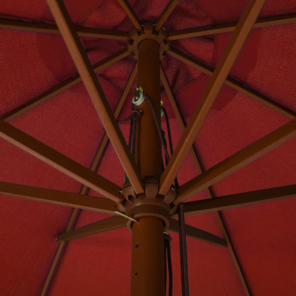 vidaXL Garden Parasol | Terracotta | Polyester, Laminated Bamboo, Hardwood