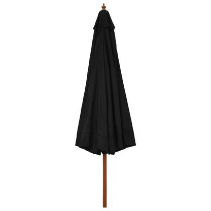 vidaXL Garden Parasol | Black | Polyester, Laminated Bamboo, Hardwood | Large