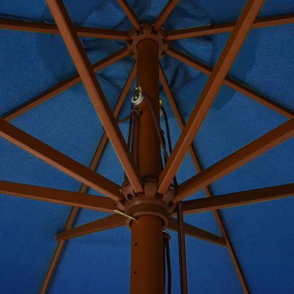 vidaXL Garden Parasol with Wooden Pole 330 cm Azure