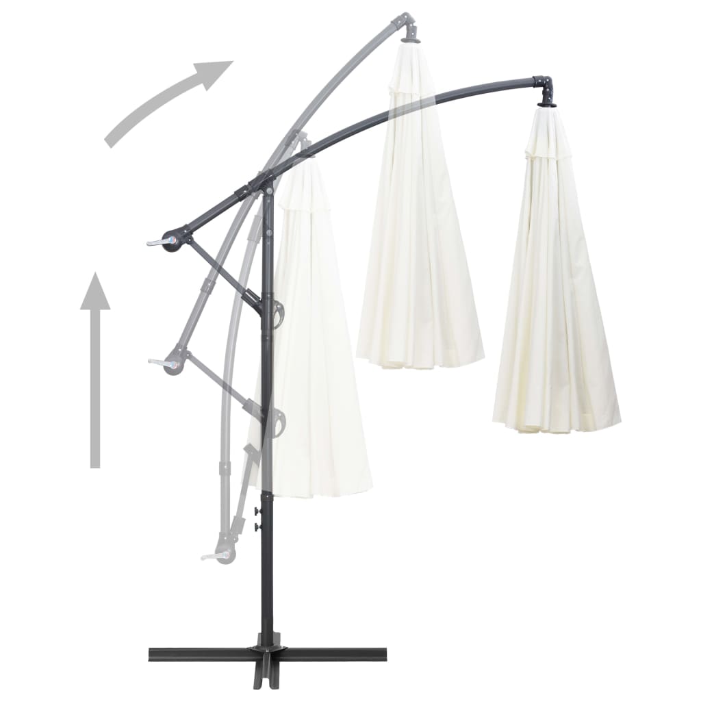 vidaXL Parasol | Sand white | Aluminium, Polyester | 3 m diameter