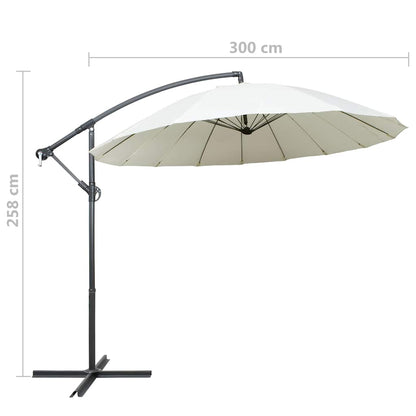 vidaXL Parasol | Sand white | Aluminium, Polyester | 3 m diameter