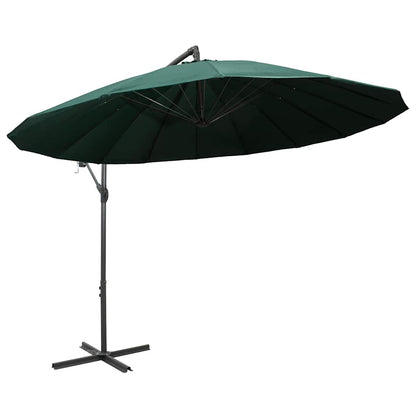 47221 vidaXL Hanging Parasol Green 3 m Aluminium Pole