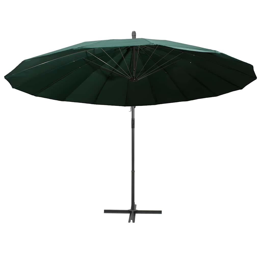 47221 vidaXL Hanging Parasol Green 3 m Aluminium Pole