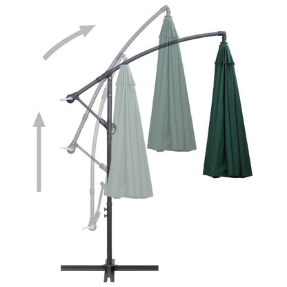 vidaXL Hanging Garden Parasol Green 3 m Aluminium Pole
