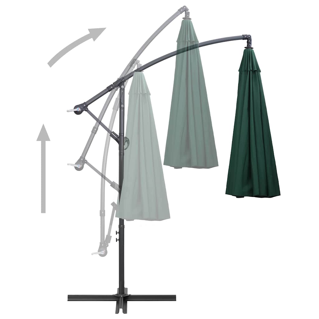 47221 vidaXL Hanging Parasol Green 3 m Aluminium Pole