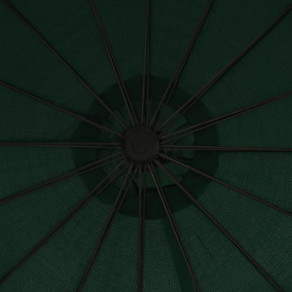 vidaXL Hanging Garden Parasol Green 3 m Aluminium Pole
