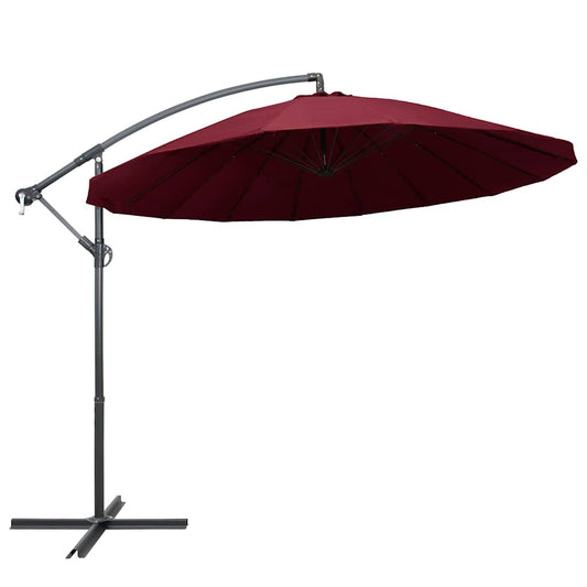 47224 vidaXL Hanging Parasol Burgundy 3 m Aluminium Pole