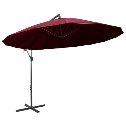 47224 vidaXL Hanging Parasol Burgundy 3 m Aluminium Pole