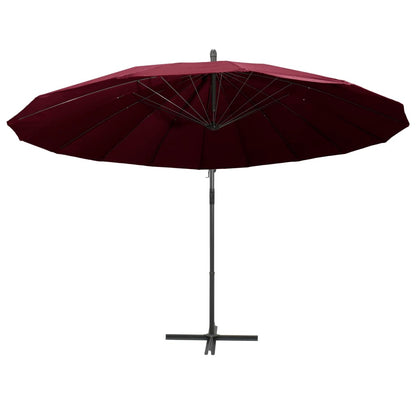 vidaXL Hanging Garden Parasol Burgundy 3 m Aluminium Pole