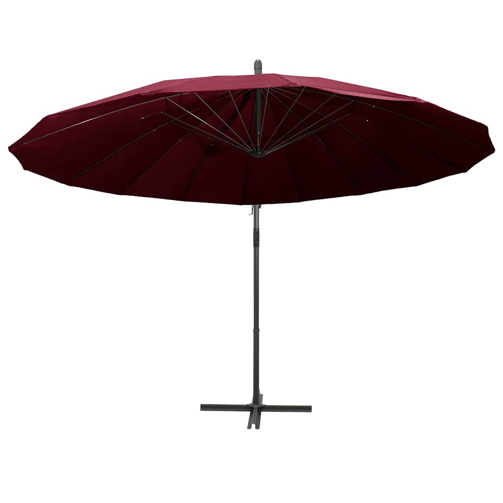 47224 vidaXL Hanging Parasol Burgundy 3 m Aluminium Pole