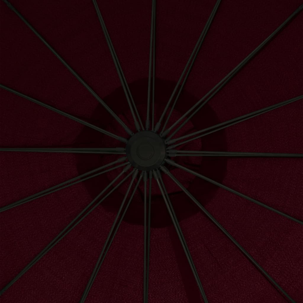 vidaXL Hanging Garden Parasol Burgundy 3 m Aluminium Pole
