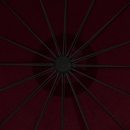 vidaXL Hanging Garden Parasol Burgundy 3 m Aluminium Pole