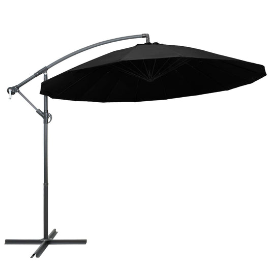 vidaXL Garden Parasol | Black | Aluminium, Polyester | Extra Large