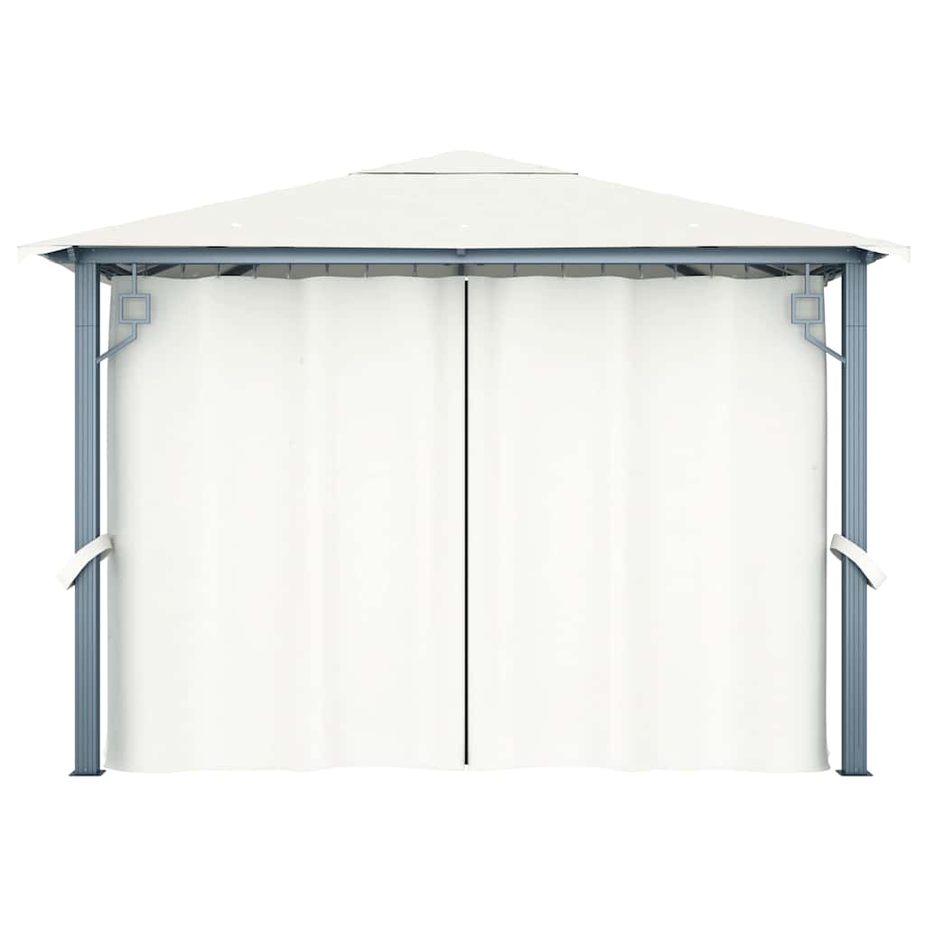 48042 vidaXL Gazebo with Curtain 300x300 cm Cream Aluminium