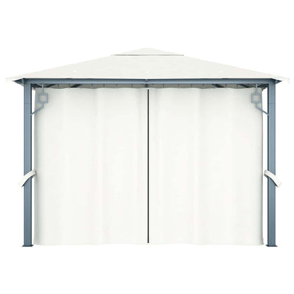 48042 vidaXL Gazebo with Curtain 300x300 cm Cream Aluminium