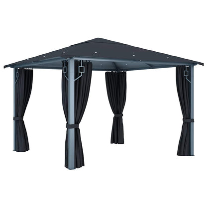 48043 vidaXL Gazebo with Curtain 300x300 cm Anthracite Aluminium