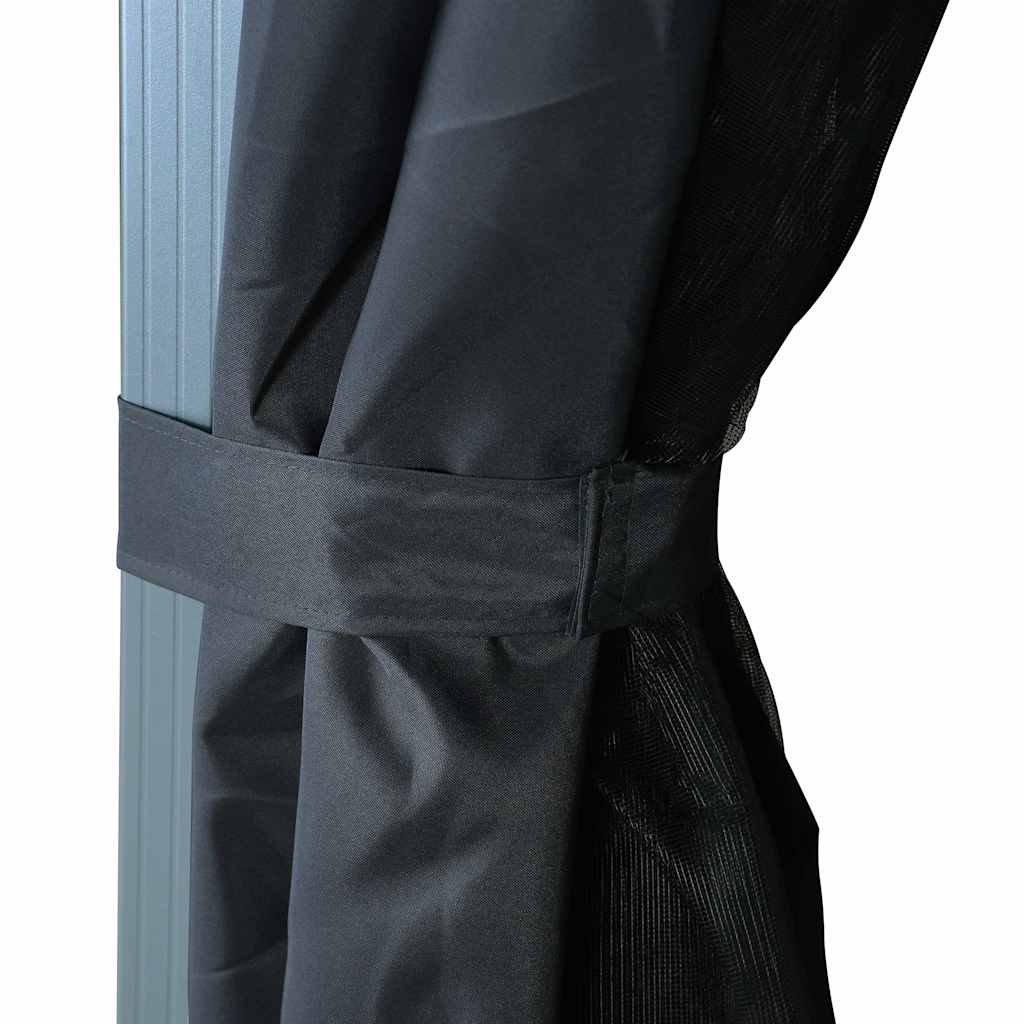 48043 vidaXL Gazebo with Curtain 300x300 cm Anthracite Aluminium