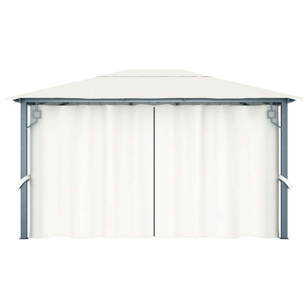 48044 vidaXL Gazebo with Curtain 400 x 300 cm Cream Aluminium