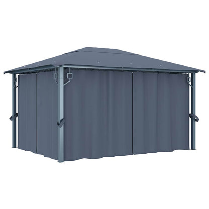 48045 vidaXL Gazebo with Curtain 400 x 300 cm Anthracite Aluminium