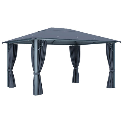 vidaXL Gazebo with Curtain 400 x 300 cm Anthracite Aluminium