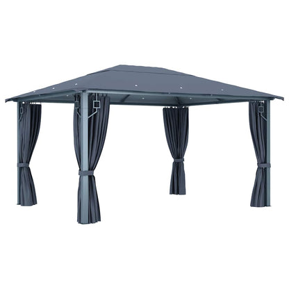 48045 vidaXL Gazebo with Curtain 400 x 300 cm Anthracite Aluminium