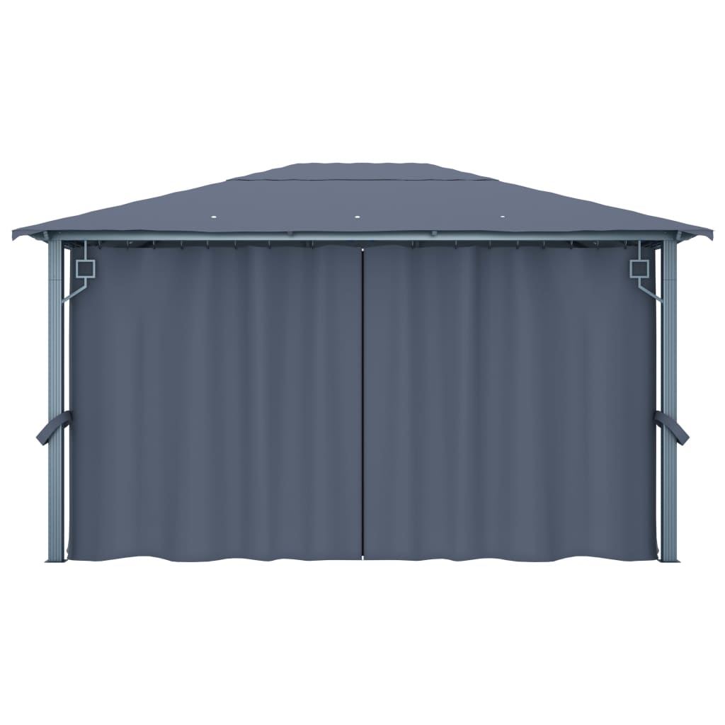 vidaXL Gazebo with Curtain 400 x 300 cm Anthracite Aluminium