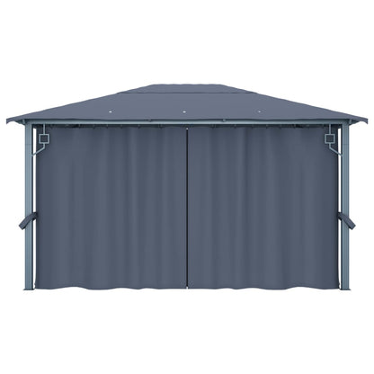 vidaXL Gazebo with Curtain 400 x 300 cm Anthracite Aluminium