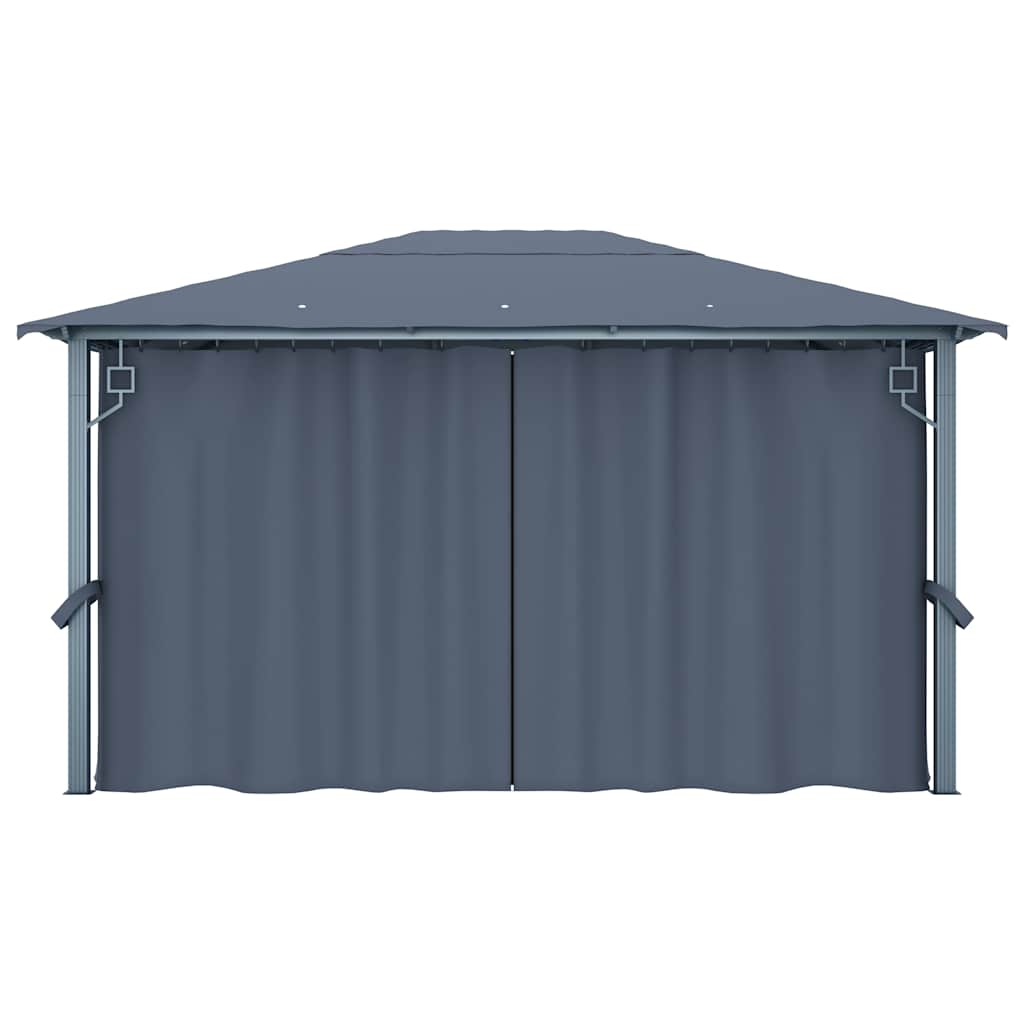 48045 vidaXL Gazebo with Curtain 400 x 300 cm Anthracite Aluminium