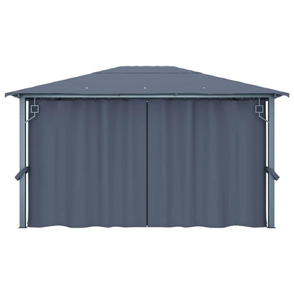 48045 vidaXL Gazebo with Curtain 400 x 300 cm Anthracite Aluminium