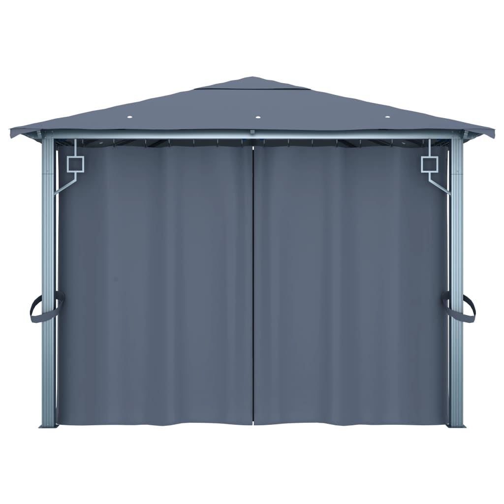 vidaXL Gazebo with Curtain 400 x 300 cm Anthracite Aluminium