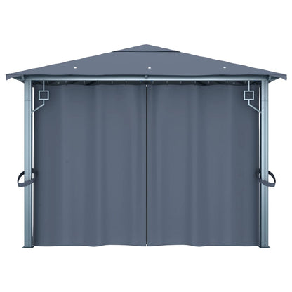 vidaXL Gazebo with Curtain 400 x 300 cm Anthracite Aluminium