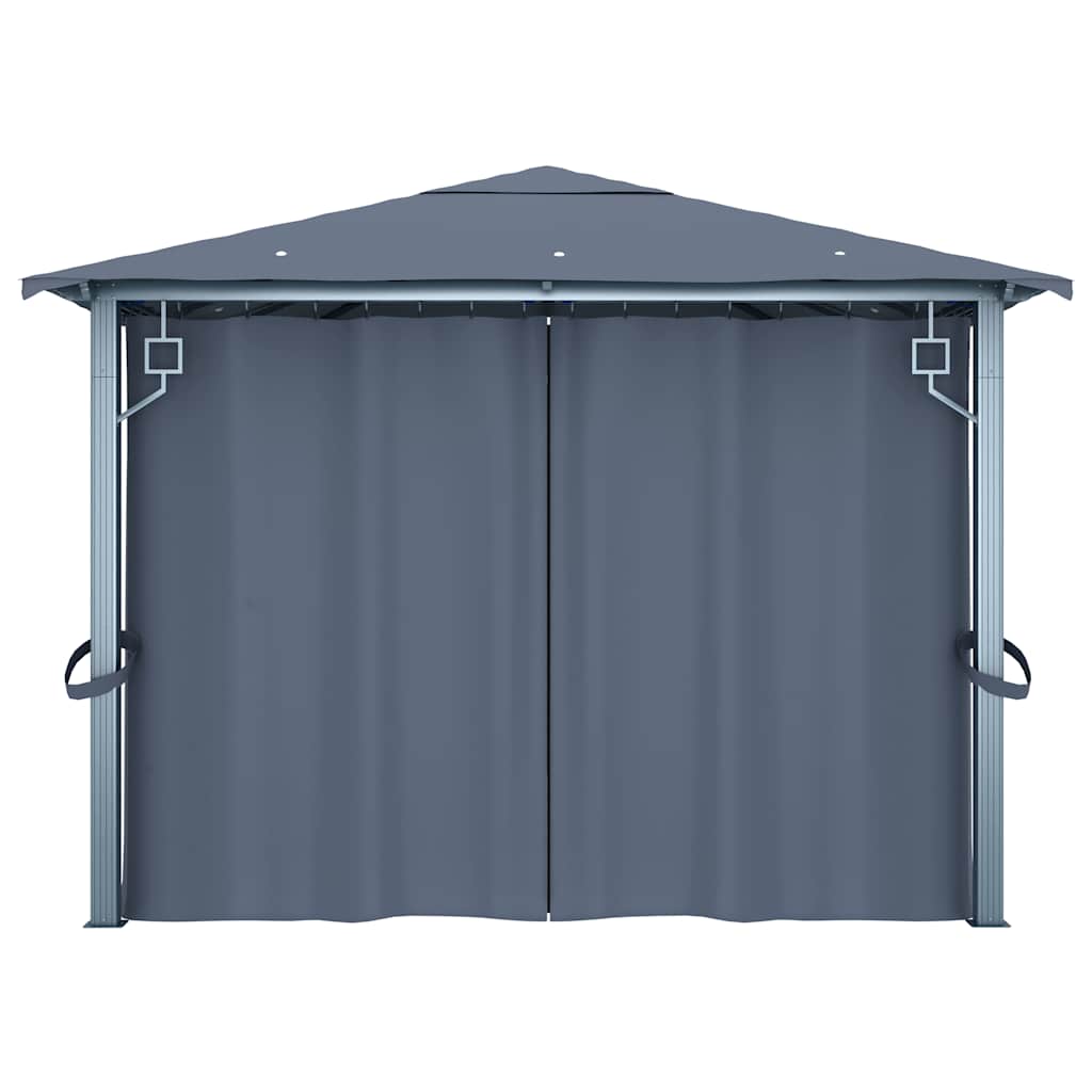48045 vidaXL Gazebo with Curtain 400 x 300 cm Anthracite Aluminium