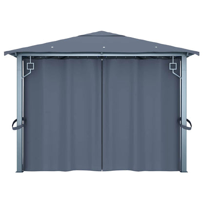 48045 vidaXL Gazebo with Curtain 400 x 300 cm Anthracite Aluminium