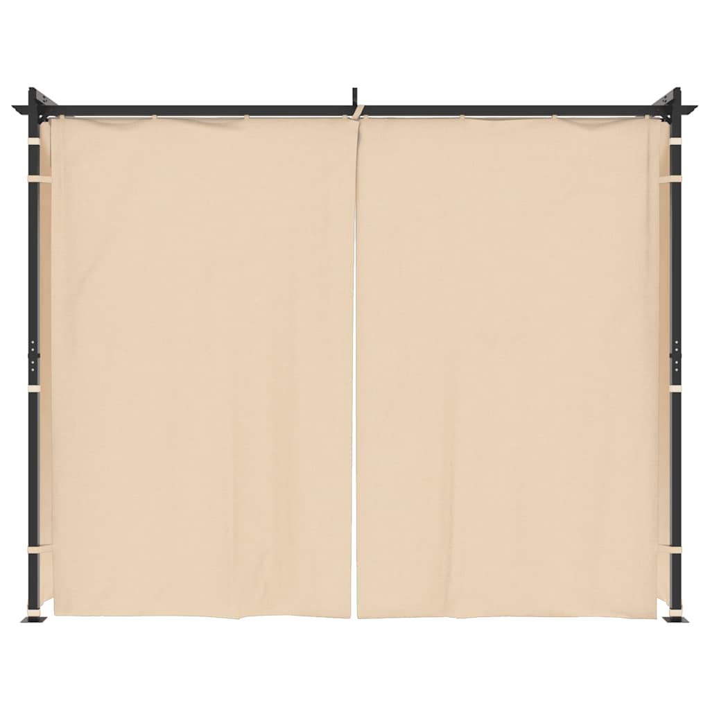 vidaXL Gazebo with Curtains 3x3 m Cream Steel