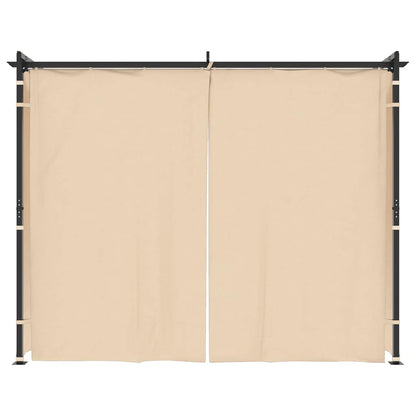 vidaXL Gazebo with Curtains 3x3 m Cream Steel