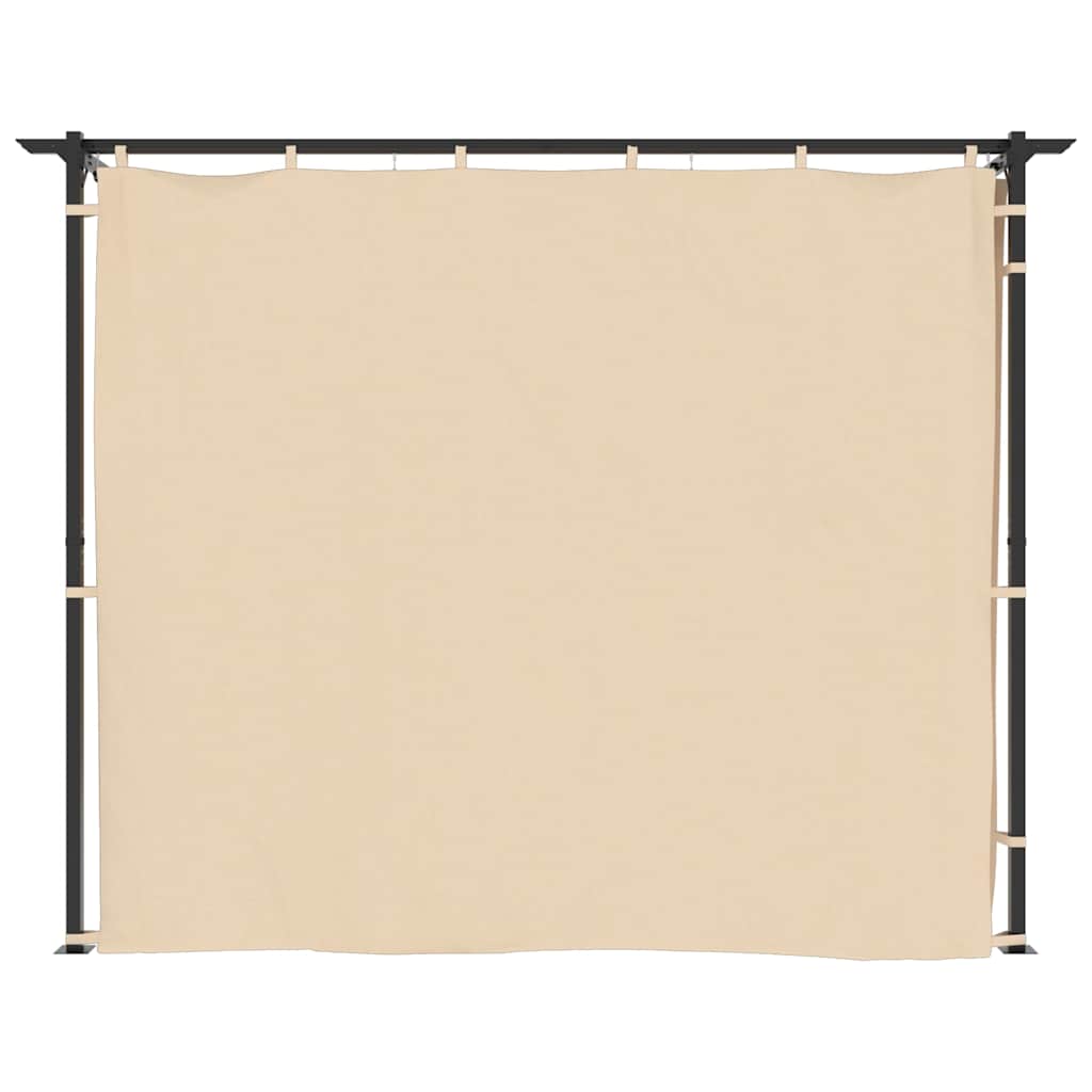vidaXL Gazebo with Curtains 3x3 m Cream Steel