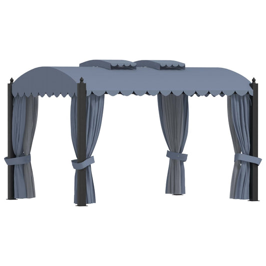 vidaXL Gazebo with Curtains 3x4 m Anthracite Steel