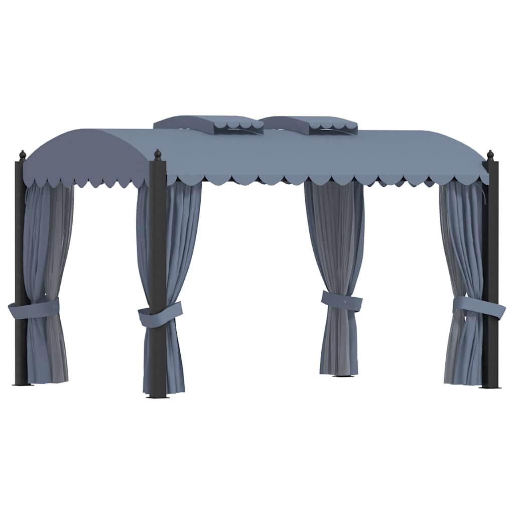vidaXL Gazebo with Curtains 3x4 m Anthracite Steel