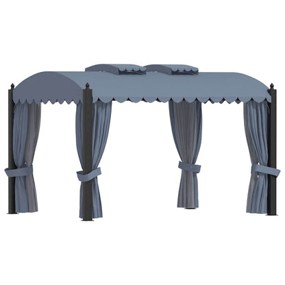 vidaXL Gazebo with Curtains 3x4 m Anthracite Steel