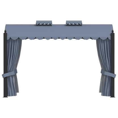 vidaXL Gazebo with Curtains 3x4 m Anthracite Steel