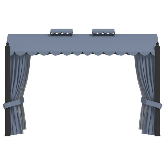 vidaXL Gazebo with Curtains 3x4 m Anthracite Steel