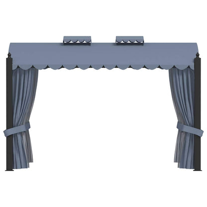 vidaXL Gazebo with Curtains 3x4 m Anthracite Steel