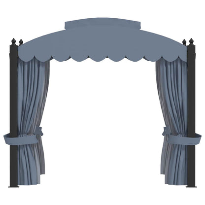 vidaXL Gazebo with Curtains 3x4 m Anthracite Steel