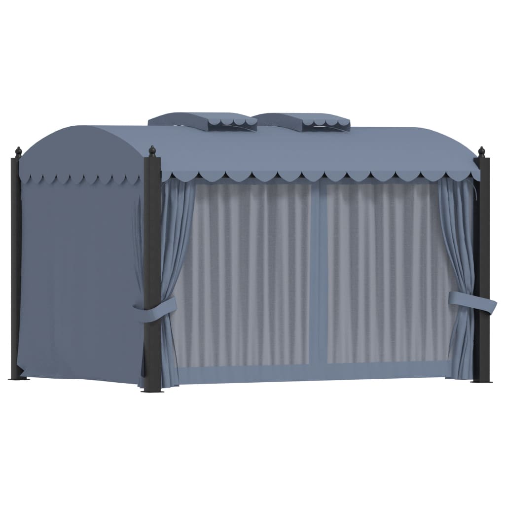 vidaXL Gazebo with Curtains 3x4 m Anthracite Steel