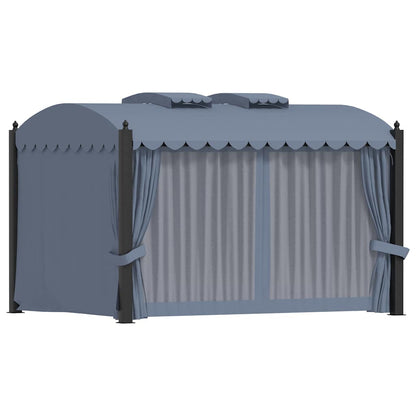 vidaXL Gazebo with Curtains 3x4 m Anthracite Steel