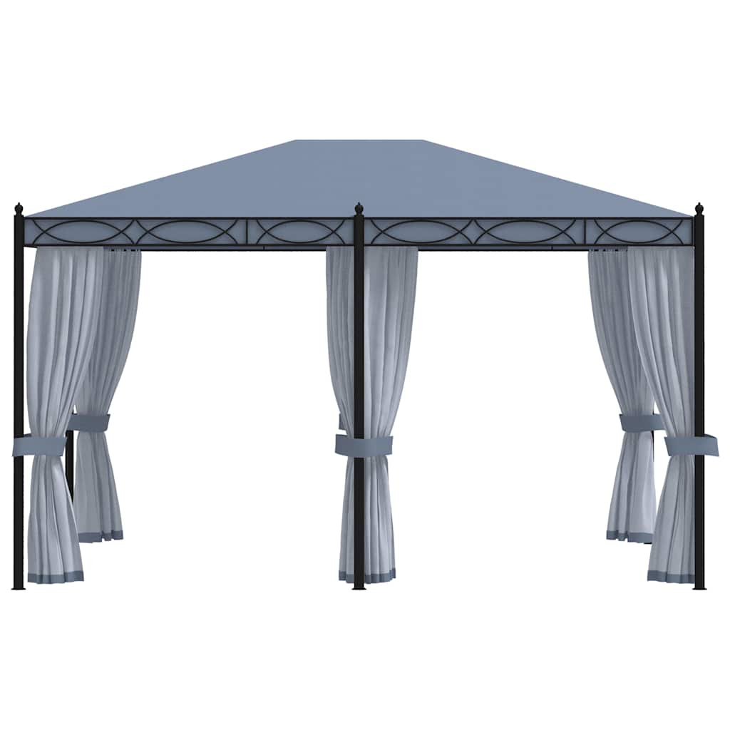 48057 vidaXL Gazebo with Mesh Screens 3x4 m Anthracite Steel