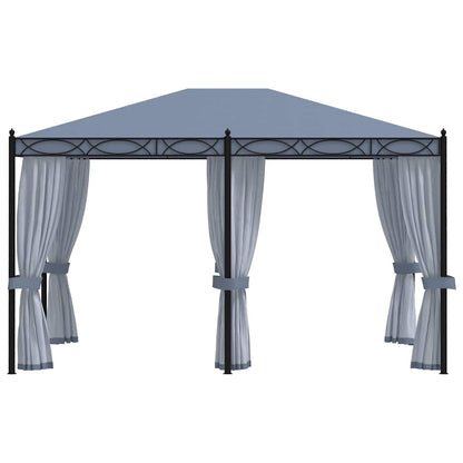 48057 vidaXL Gazebo with Mesh Screens 3x4 m Anthracite Steel